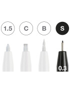 Tuschestift Pitt Artist Pen black&white - 4er Etui verschiedene Spitzen