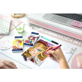 Tuschestift PITT® Artist Pen Manga Kaoiro, sortiert, 6er Etui
