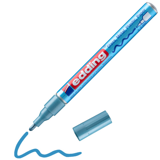 Glanzlackmarker 751 creative Rundspitze 1-2 mm - hellblau-metallic