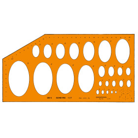 Ellipsenschablone ISOMETRIC 25 Ellipsen mit isometrischen...