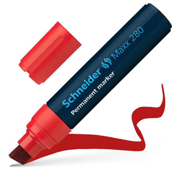 Permanent-Marker Maxx 280 rot, Keilspitze 4+12mm