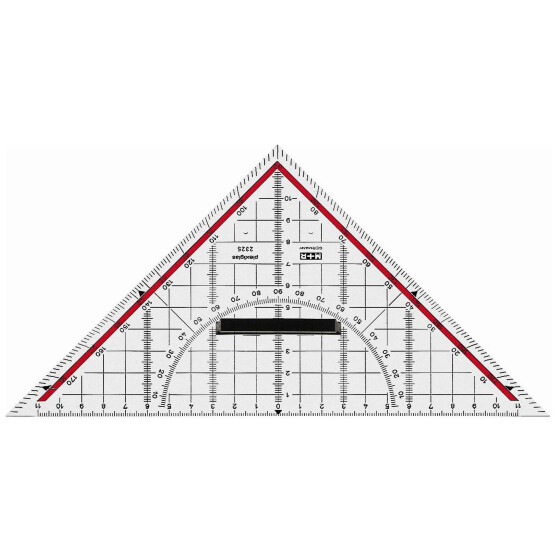 TZ-Dreieck 25cm Acrylglas glasklar rot hinterlegt