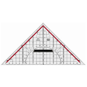 TZ-Dreieck 25cm Acrylglas glasklar rot hinterlegt