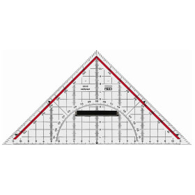 TZ-Dreieck 25cm Acrylglas glasklar rot hinterlegt
