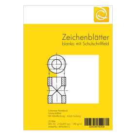 Zeichenblätter A4 hoch, 150 g/m², blanko...