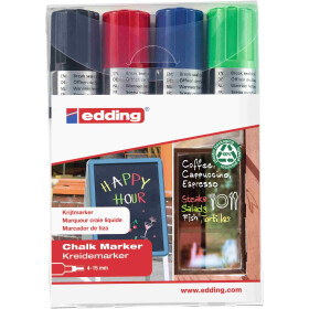 Kreidemarker 4090 Keilspitze 4-15 mm - 4er Set Grundfarben