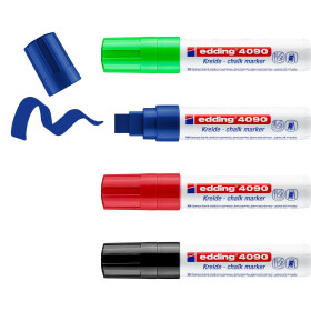 Kreidemarker 4090 Keilspitze 4-15 mm - 4er Set Grundfarben