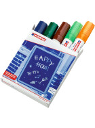 Kreidemarker 4090 Keilspitze 4-15 mm - 5er Set 3xNeon / 2xweiß