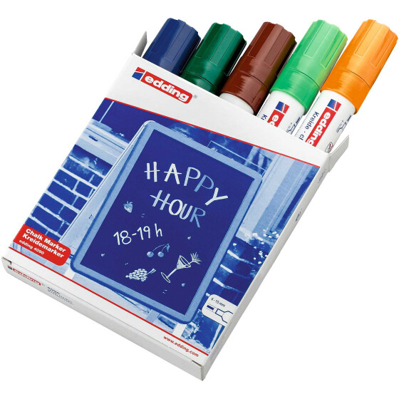 Kreidemarker 4090 Keilspitze 4-15 mm - 5er Box Nebenfarben