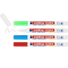 Kreidemarker 4085 Rundspitze 1-2 mm - 4er Etui Grundfarben