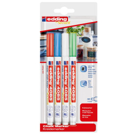 Kreidemarker e-4085 Rundspitze 1-2 mm - Basisfarben 4er...