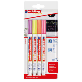 Kreidemarker 4085 Rundspitze 1-2 mm - 4er Etui Neonfarben