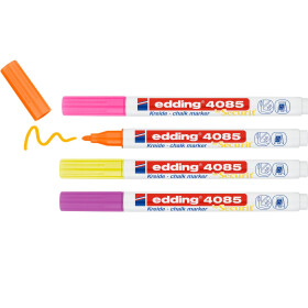 Kreidemarker 4085 Rundspitze 1-2 mm - 4er Etui Neonfarben