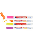 Kreidemarker 4085 Rundspitze 1-2 mm - 4er Etui Neonfarben