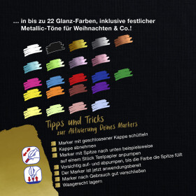 Glanzlackmarker 751 creative Rundspitze 1-2 mm - 22 Farben