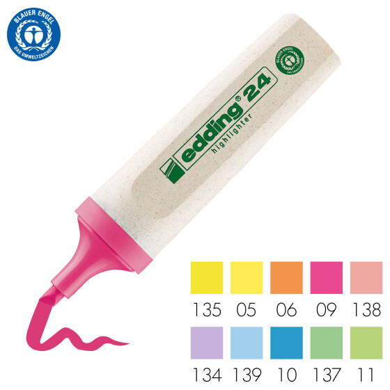 Textmarker EcoLine 24 "blauer Engel" - 10 Farben