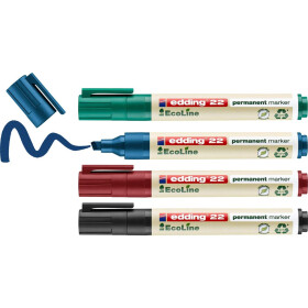 Permanentmarker EcoLine 22 Keilspitze 1-5 mm - 4 Farben