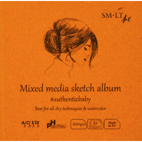 Skizzenblock Authentic 9x9 cm, Mixed Media Papier, 32...