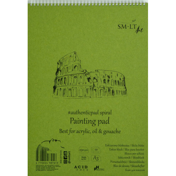 Spiralblock Acryl, weiss Authentic A3 - 20 Blatt, 290 g/qm