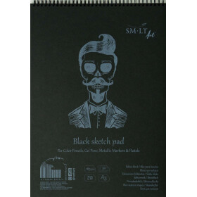 Spiralblock Authentic DIN A3 - schwarzes Papier, 30...