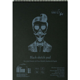 Spiralblock Authentic DIN A3 - schwarzes Papier, 30...
