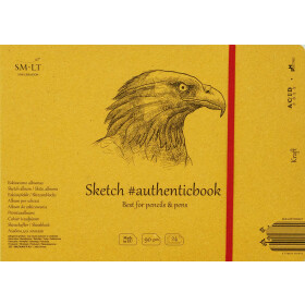 Skizzenheft Authentic 17x24 cm, Kraft Papier, 24 Blatt...