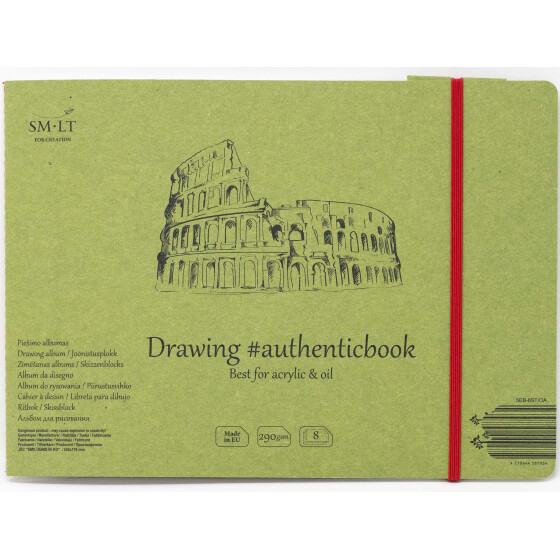 Acrylmalheft Authentic 17x24 cm - 8 Blatt, 290 g/qm - weiß