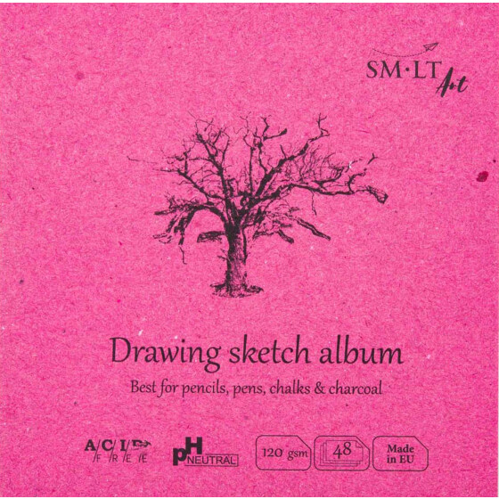 Skizzenbuch Authentic 14x14 cm, weißes Papier, 48 Blatt, 120 g/qm