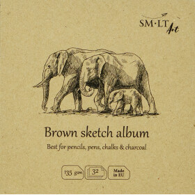 Skizzenbuch Authentic braunes RC-Papier 14 x 14 cm - 32...