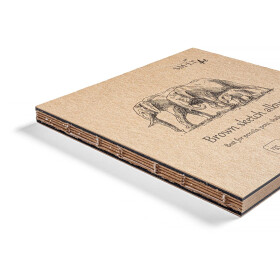Skizzenbuch Authentic braunes RC-Papier 14 x 14 cm - 32 Blatt, 135 g/qm