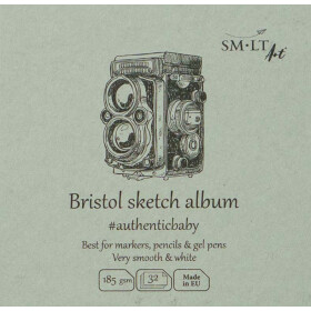 Skizzenbuch Authentic 14x14 cm, Bristollkarton, 32 Blatt, 185 g/qm