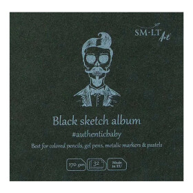 Skizzenbuch Authentic 14x14 cm, schwarzes Papier, 32...