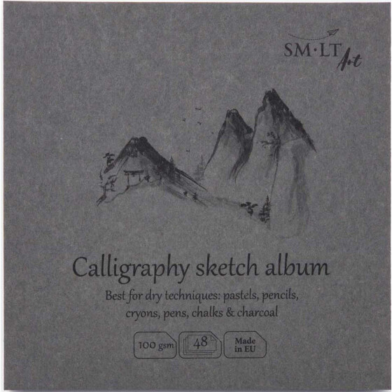 Skizzenbuch Authentic 14x14 cm, Kalligraphie Papier, 48 Blatt, 100 g/qm