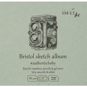 Skizzenblock Authentic 9x9 cm, Bristolkarton, 48 Blatt,...