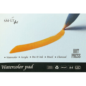Traditioneller Aquarellblock DIN A4 - Hot-Press, 20 Blatt, 260 g/qm