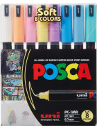 Marker POSCA PC-1MR extra-feine kalibrierte Spitze 0,7 mm - 8er Etui Pastell sortiert