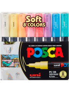 Marker POSCA PC-1MC extra-fein konische Spitze 0,7 mm - 8er Set Pastell sortiert