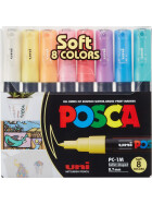 Marker POSCA PC-1MC extra-fein konische Spitze 0,7 mm - 8er Set Pastell sortiert