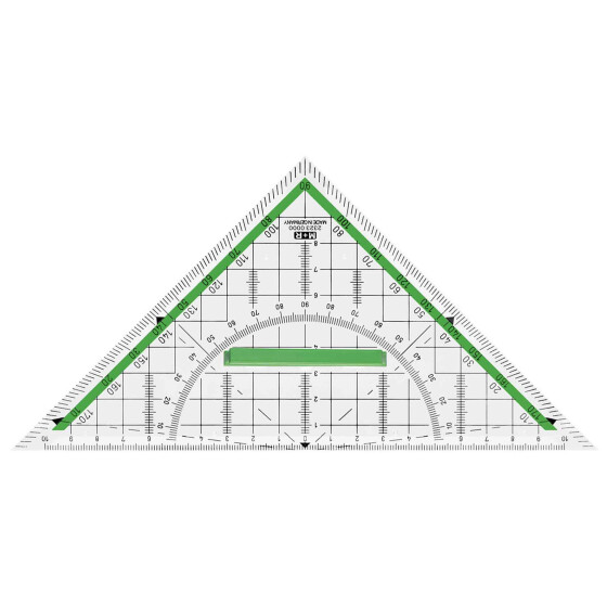 TZ-Dreieck 25cm Polystyrol glasklar grün hinterlegt