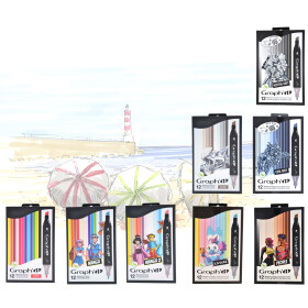 Layoutmarker GRAPHIT 12er Set - 7 Varianten