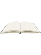 Skizzenbuch A5-80 Blatt, cremeweisses Papier 140g/qm, schwarzer Leineneinband