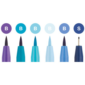 Tuschestift PITT ARTIST PEN Lettering Blautöne - 6er...
