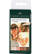 Tuschestift PITT Artist PEN Brush 6er Etui - Portraitfarben