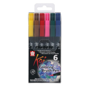 Pinselstift Koi Coloring Brush 6er Set Grundfarben
