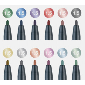 Marker Metallics 1,5 mm Spitze - 12er Blisterkarte