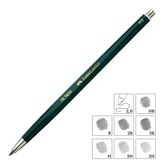 Fallminenstift TK 9400, ohne Clip, 2,00 mm - 7 Härtegrade