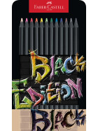 Buntstift Black Edition Super Soft Mine: 3,3 mm - 12er Metalletui