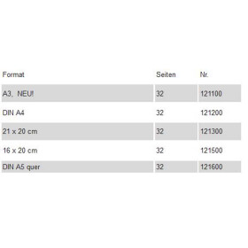 Skizzenheft 120g/qm 32 Seiten - alle Varianten