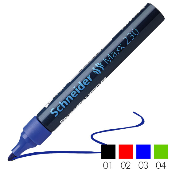 SCHNEIDER Maxx 230 Permanent-Marker Rundspitze 1-3mm - alle Farben