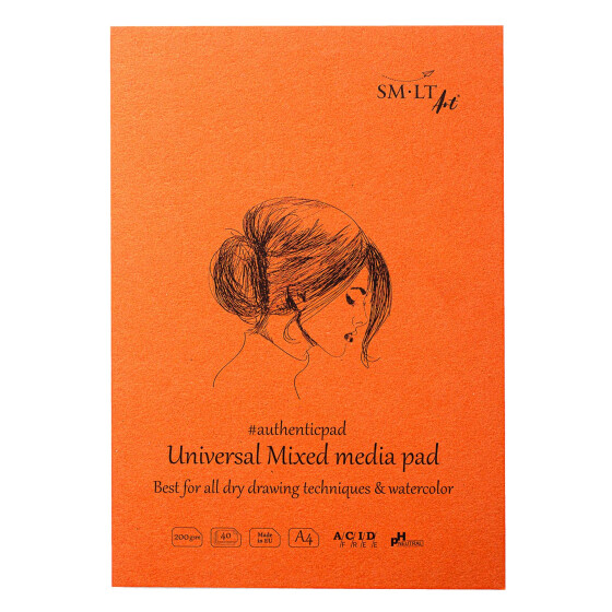 Skizzenblock Authentic DIN A4 - Mixed Media Papier, 40 Blatt, 200 g/qm